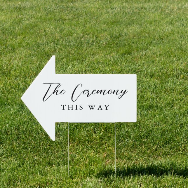 Wedding Direction Black and White Minimal Modern Sign (Insitu)