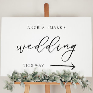 Wedding Direction Sign Modern Script Calligraphy