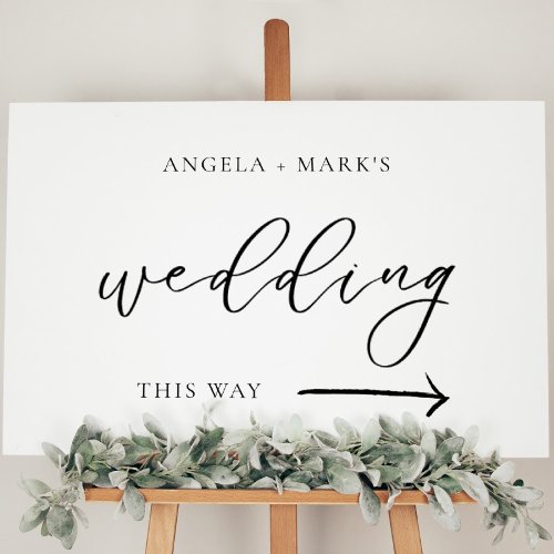 Wedding Direction Sign Modern Script Calligraphy