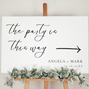 Wedding Direction Sign The Party is This Way