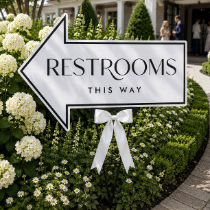 Wedding Directional Arrow Yard Sign Restrooms