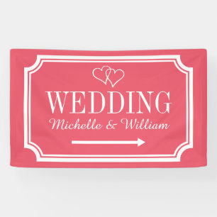 Wedding directional sign banners in custom colors