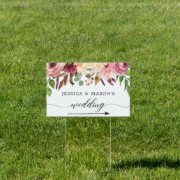 Wedding Directional Yard Sign Autumn Bliss