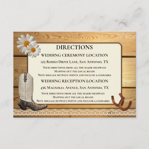 Wedding Directions and Accommodation Insert Card
