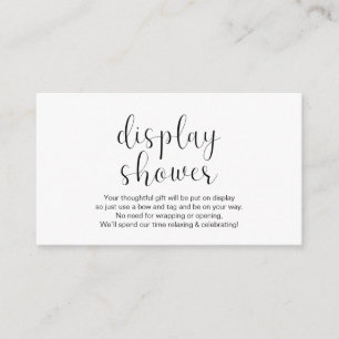 Wedding Display Shower, Minimal, Black, Enclosure Card