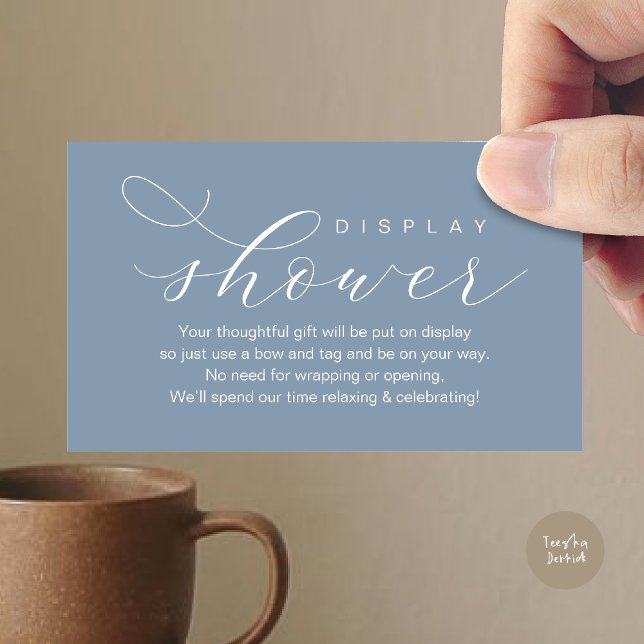 Wedding Display Shower, Modern elegance minimal Enclosure Card (Wedding Display Shower, Modern elegance Bridal Enclosure Card Romantic Dusty Blue)