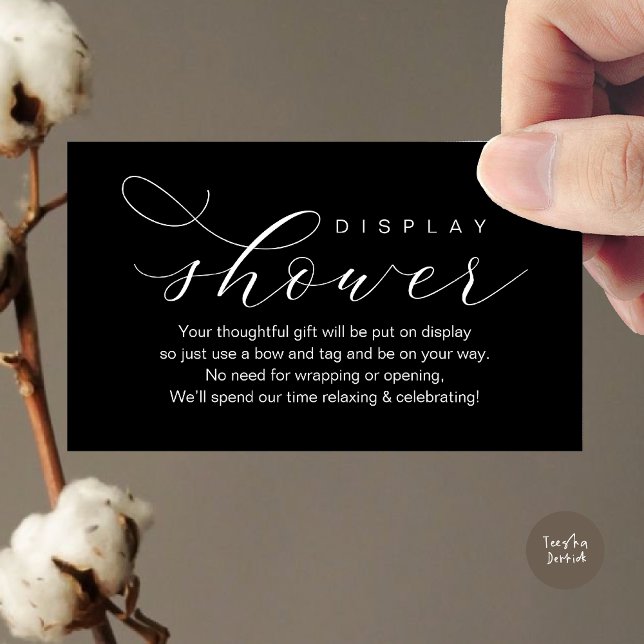 Wedding Display Shower, Modern elegance minimal Enclosure Card (Wedding Display Shower, Modern elegance Bridal Enclosure Card Romantic Classy Black White)