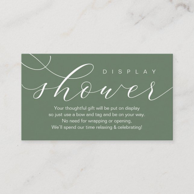 Wedding Display Shower, Modern elegance minimal Enclosure Card (Front)