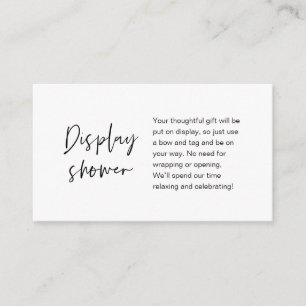 Wedding Display Shower, Modern Minimalist Enclosure Card