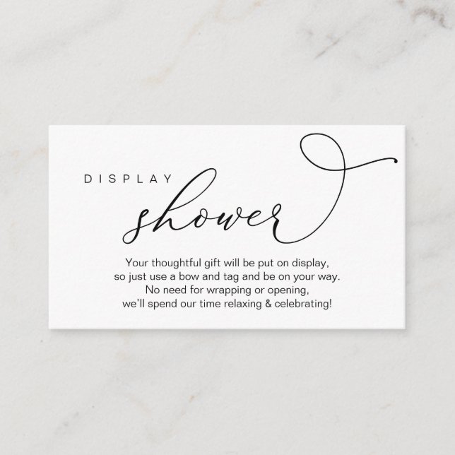 Wedding Display Shower, Modern Romantic Enclosure Card (Front)