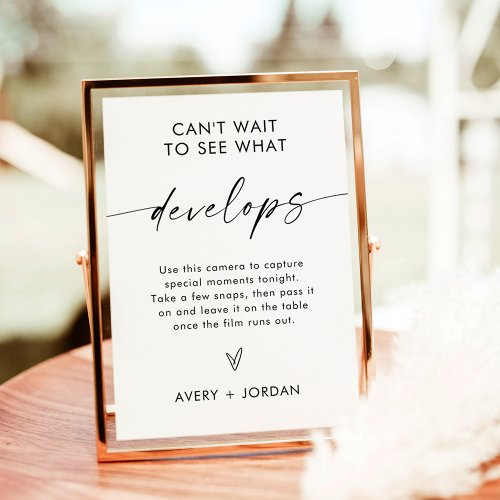 Wedding Disposable Camera Sign Wedding Photo Game Invitation