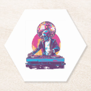 Wedding DJ Skull � Funny Formal Party Skeleton Paper Coaster