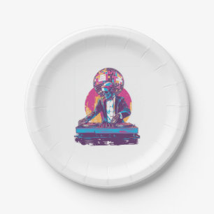 Wedding DJ Skull � Funny Formal Party Skeleton Paper Plates