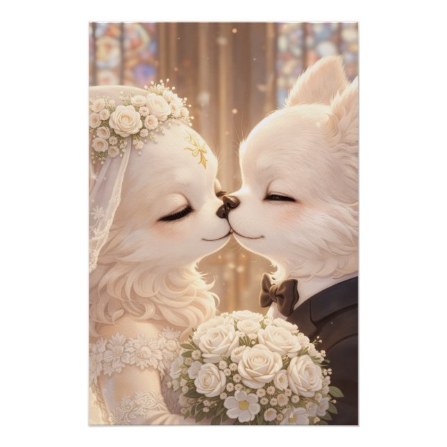Wedding Dog Art Poster – Romantic Fantasy art (Front)