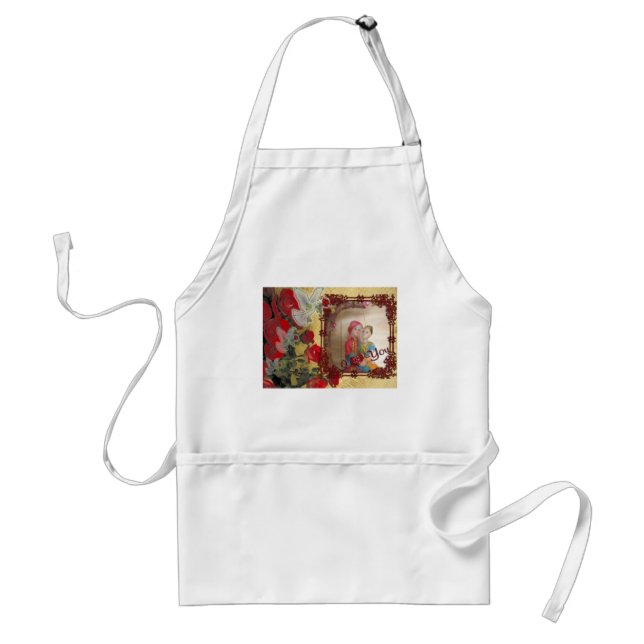 Wedding Doll Portrait Graphic Art Print Adult Apron (Front)