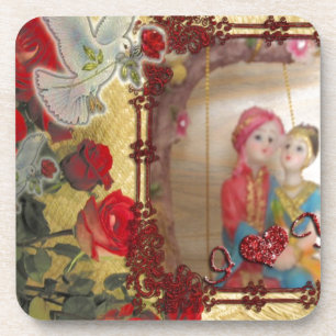 Wedding Doll Portrait Graphic Art Print Beverage Coaster