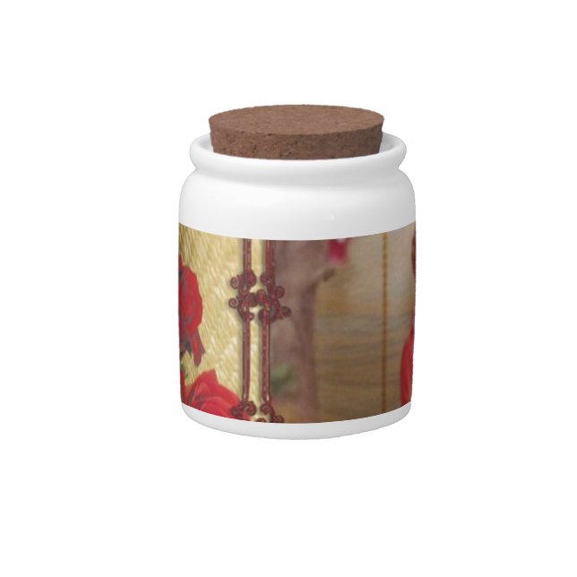 Wedding Doll Portrait Graphic Art Print Candy Jar (Front)