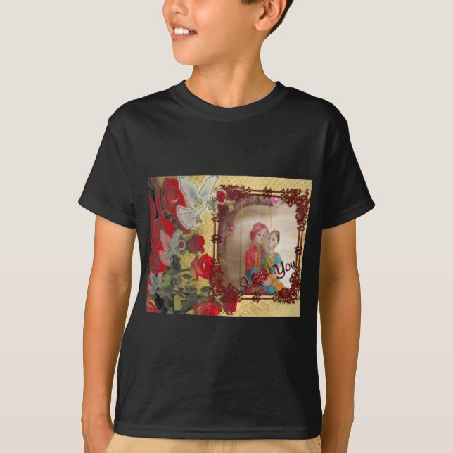 Wedding Doll Portrait Graphic Art Print T-Shirt (Front)