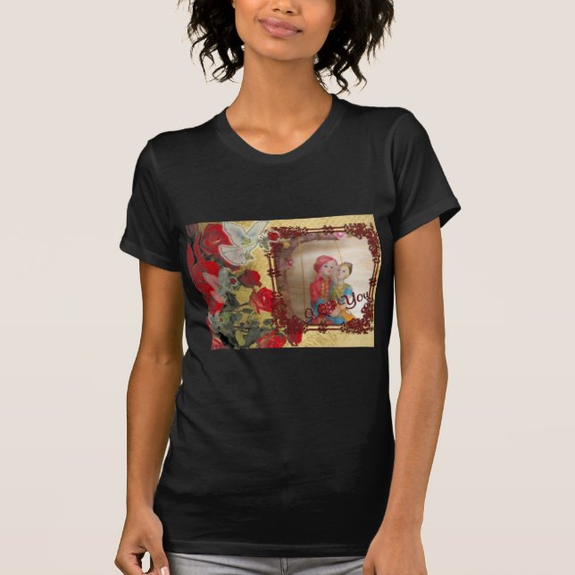 Wedding Doll Portrait Graphic Art Print T-Shirt (Front)