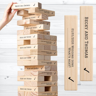 Wedding Done, Simple Minimal Straight Wedding Topple Tower