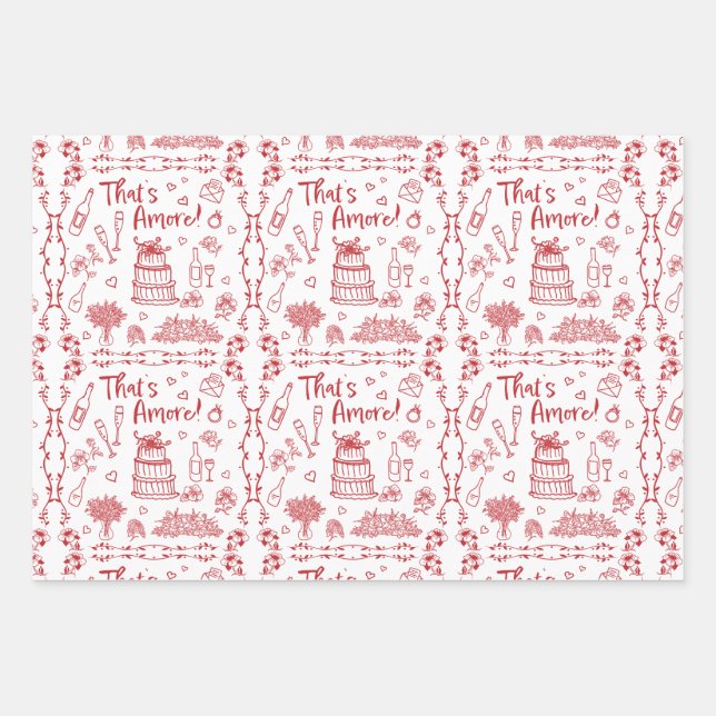Wedding Doodles Wrapping Paper (Front)