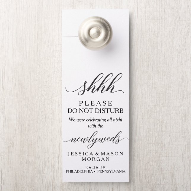 Wedding Door Hanger - Do Not Disturb - Classic (On Knob)