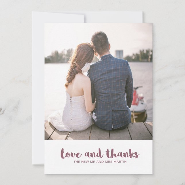 Wedding Dots Love and Thanks Photo Thank You Card (Front)