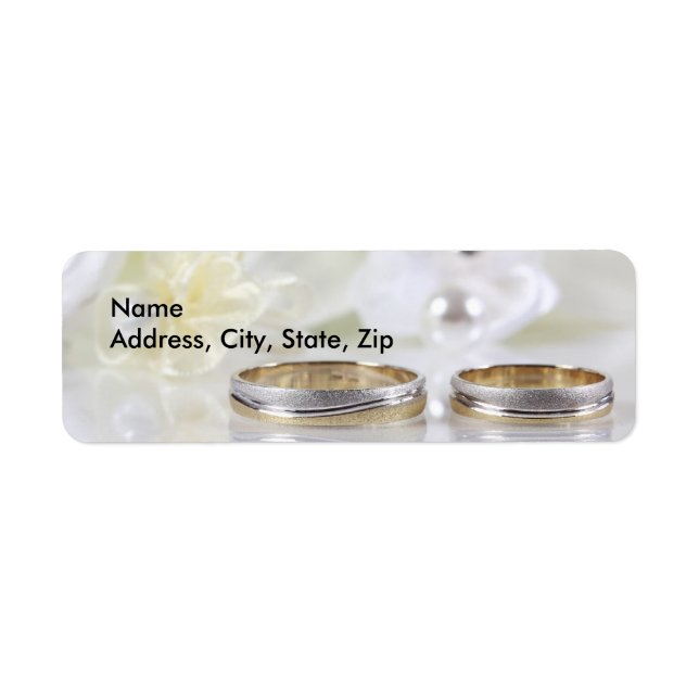 Wedding Double rings return address Label (Front)