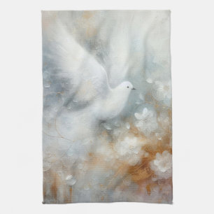 Wedding Dove Floral Kitchen Towel