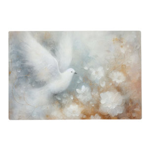Wedding Dove Floral Laminated Placemat