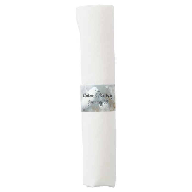 Wedding Dove Floral Napkin Bands (Front)