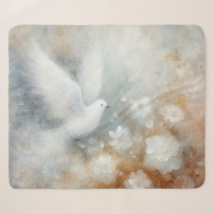 Wedding Dove Floral Sherpa Blanket