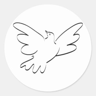 Wedding Dove Flying Religious Peace Symbol Classic Round Sticker