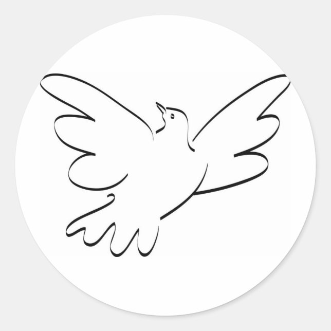 Wedding Dove Flying Religious Peace Symbol Classic Round Sticker (Front)