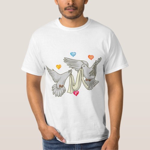 Wedding dove silhouettewedding rings  T_Shirt