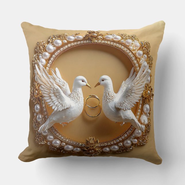 Wedding Doves anniversary gift Throw Pillow (Front)