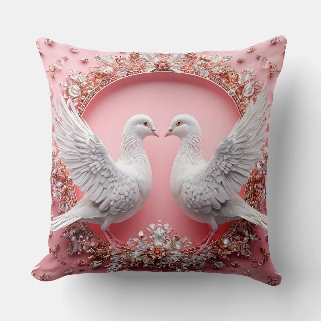 Wedding Doves Bridal Gift Wedding Throw Pillow (Front)