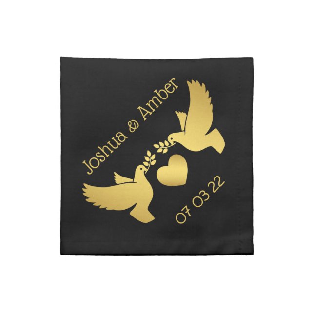 Wedding Doves Cloth Napkin (Quarter Fold)