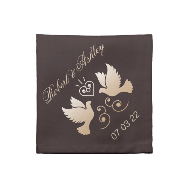 Wedding Doves Cloth Napkin (Quarter Fold)