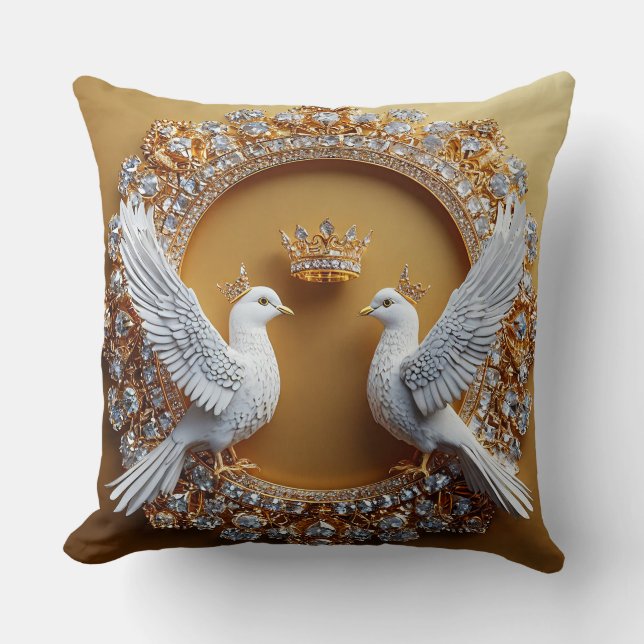 Wedding Doves Emotional Love Theme Throw Pillow (Front)