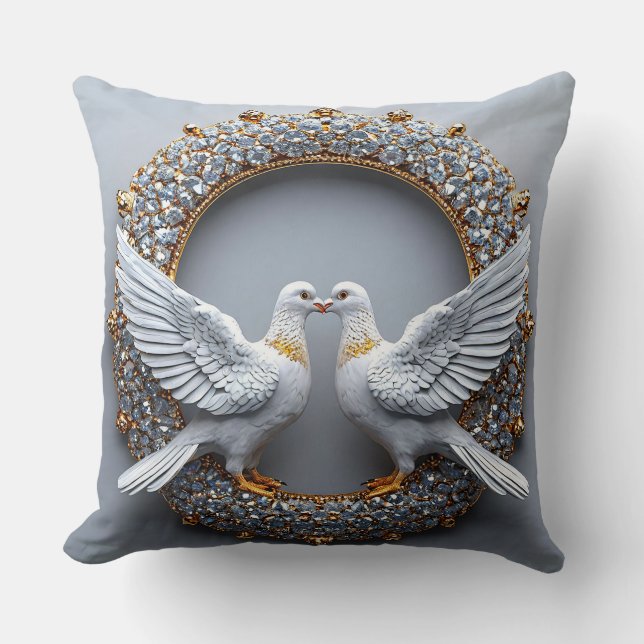 Wedding Doves gift for couples Throw Pillow (Front)