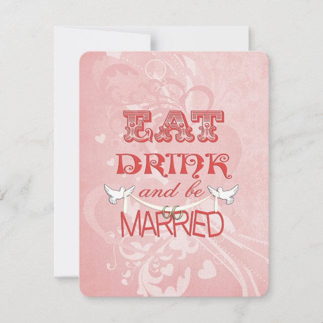 Wedding Doves on peach Invitation (Front)