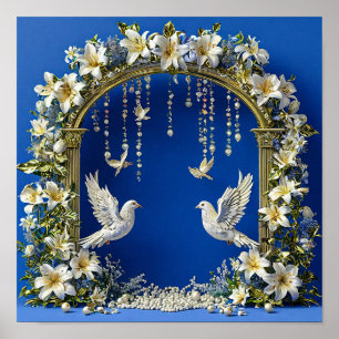 Wedding Doves Romantic Sky Birds 💍🕊️☁️✨ Poster
