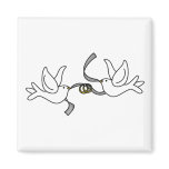 Wedding Doves with Rings Magnet