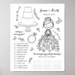 Wedding Download Coloring Activity Page  Poster at Zazzle