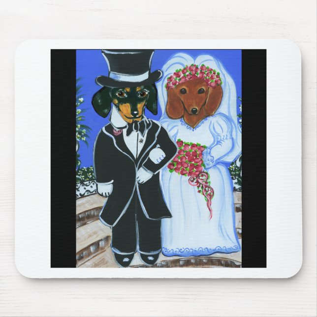 Wedding Doxies Mouse Pad (Front)