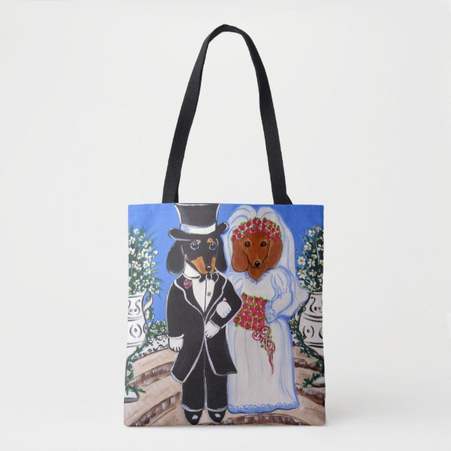 WEDDING DOXIES  TOTE BAG (Front)