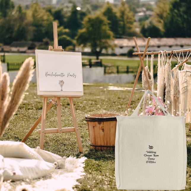 Wedding Dream Team,Bachelorette Party Personalized Embroidered Tote Bag (Creator Uploaded)