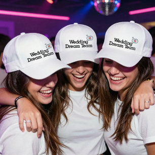 Wedding Dream Team, Bride, Bachelorette Party Embroidered Baseball Cap