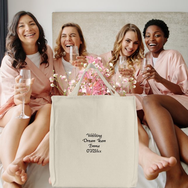 Wedding Dream Team,Bride,Bachelorette Personalized Embroidered Tote Bag (Creator Uploaded)